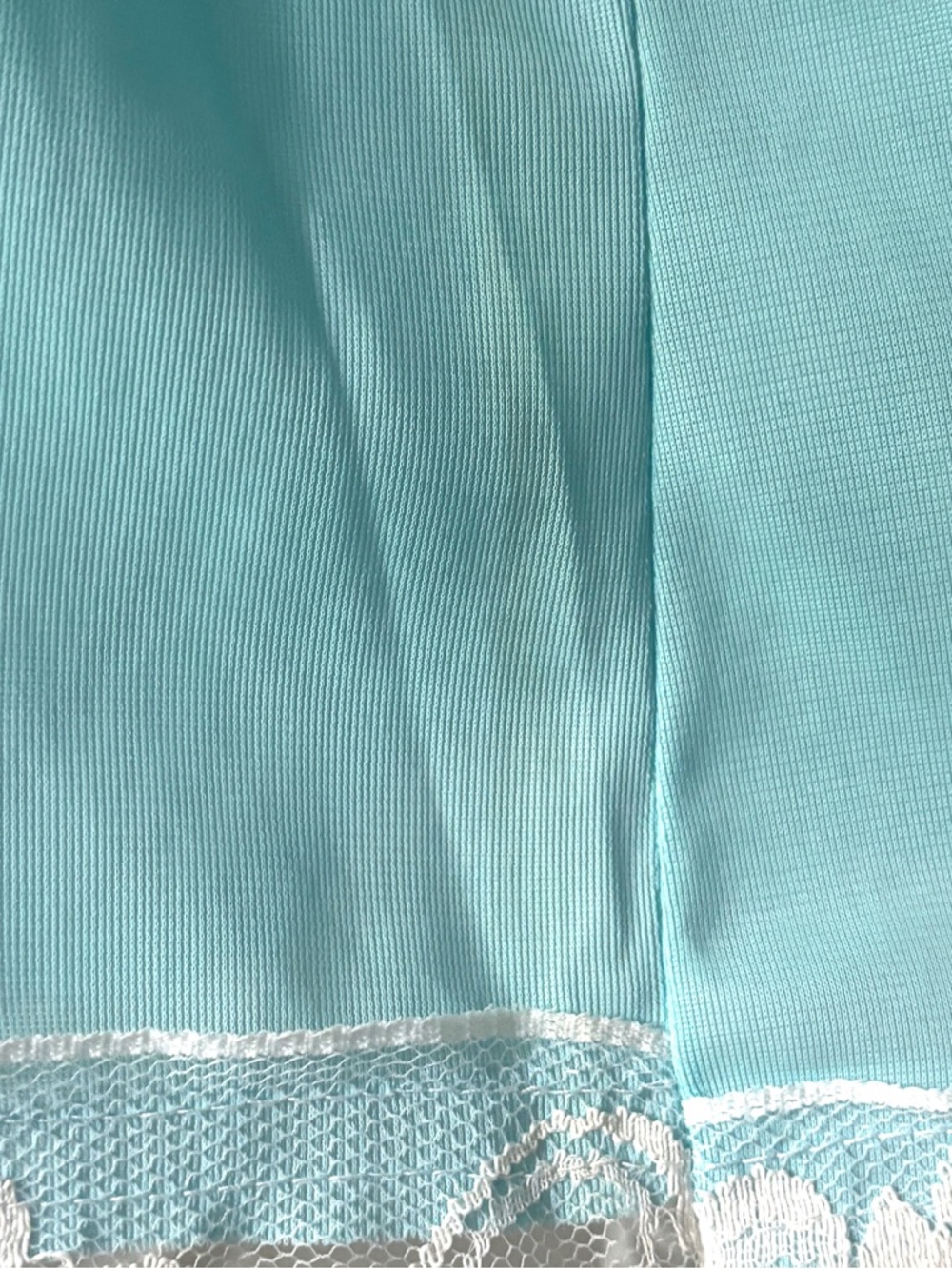 Vintage Sky Blue Lace Trim Half Slip Size XL - Picture 11 of 11